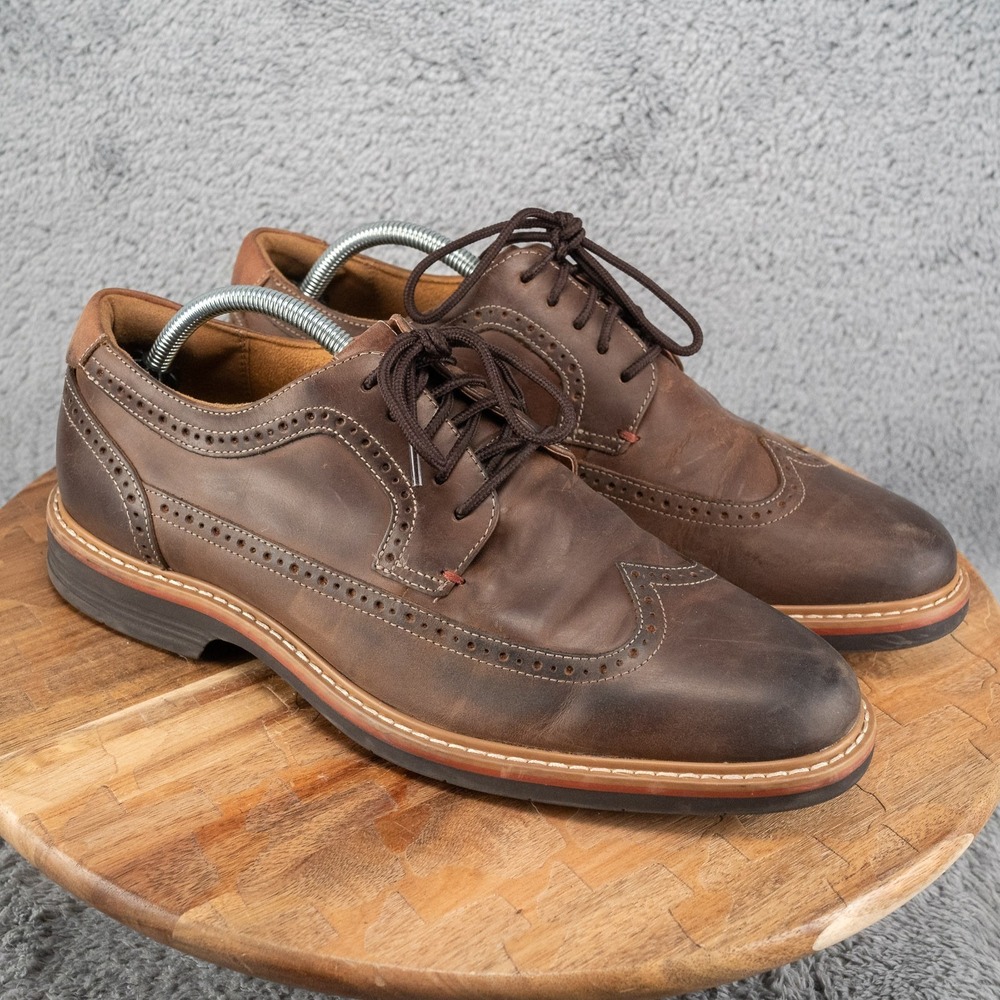 Florsheim Men's 10 M Norwalk Plain Toe Oxford Brown Cognac Milled Leather